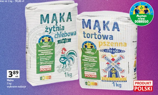 Mąka żytnia chlebowa promocja w Auchan