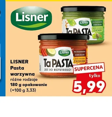 Pasta warzywna z bobem Lisner Ta Pasta promocja w Kaufland