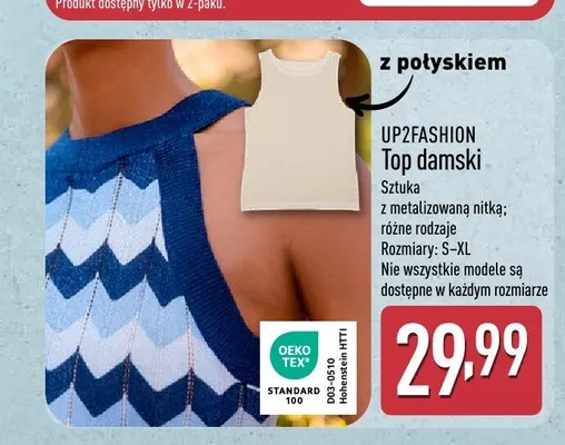 Top damski UP2FASHION z połyskiem promocja w Aldi