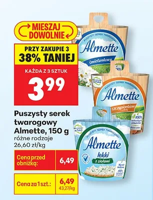 Serek twarogowy puszysty różne rodzaje promocja w Biedronka