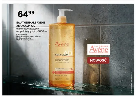 Olejek oczyszczający uzupełniający lipidy Xeracalm A.D Eau Thermale Avène promocja w Ziko Dermo