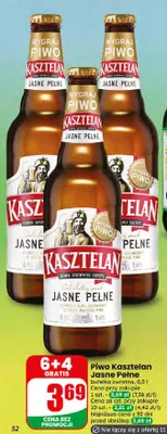 Piwo Kasztelan Jasne Pełne promocja w Dino
