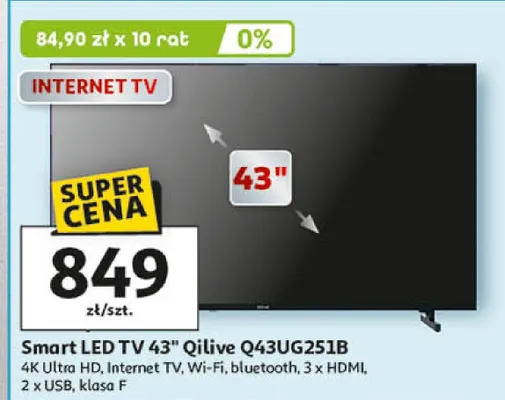 Smart LED TV 43" Q43UG251B promocja w Auchan