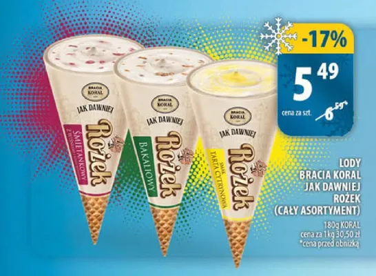Lody Bracia Koral Jak Dawniej Rożek promocja w Arhelan