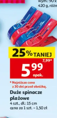 Duże spinacze plażowe Actuel promocja w Auchan