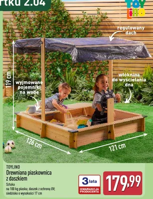 Drewniana piaskownica z daszkiem promocja w Aldi