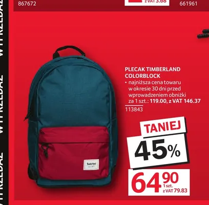 Plecak Timberland Colorblock promocja w Selgros