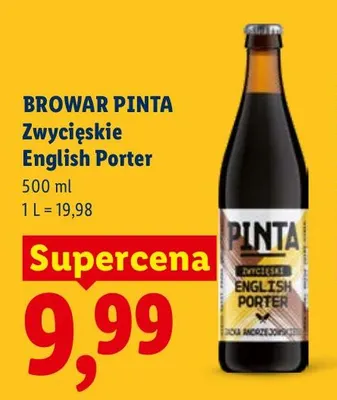 Piwo Browar Pinta Zwycięskie English Porter promocja w Lidl
