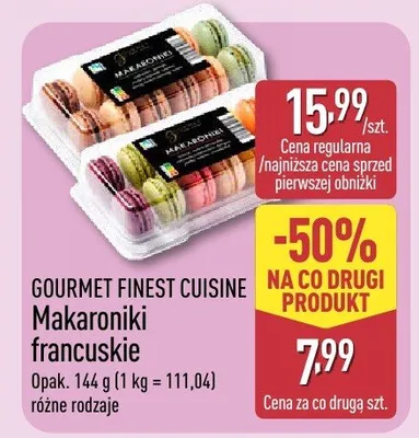 Makaroniki francuskie różne rodzaje Gourmet Finest Cuisine promocja w Aldi