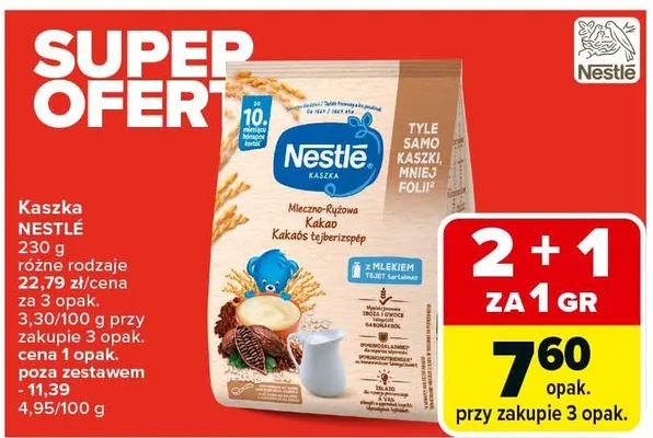 Kaszka Nestle różne rodzaje promocja w Carrefour Market