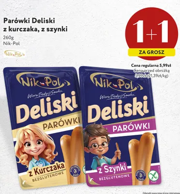 Parówki Deliski z kurczaka Nik-Pol promocja w Market Point