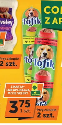 Karma dla psa kiełbasa Tofik z wołowiną promocja w Groszek