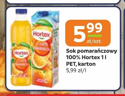 Sok pomarańczowy Hortex 100% promocja w Gama
