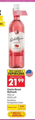 Napój winny Carlo Rossi Refresh Peach promocja w Biedronka