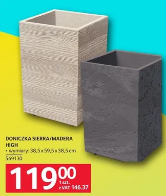 Doniczka Sierra/Madera High 38,5 x 59,5 x 38,5 cm promocja w Selgros