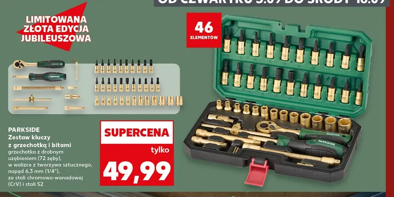 Zestaw kluczy z grzechotką i bitami Parkside promocja w Kaufland