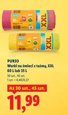 Worki na śmieci z taśmą, XXL promocja w Lidl