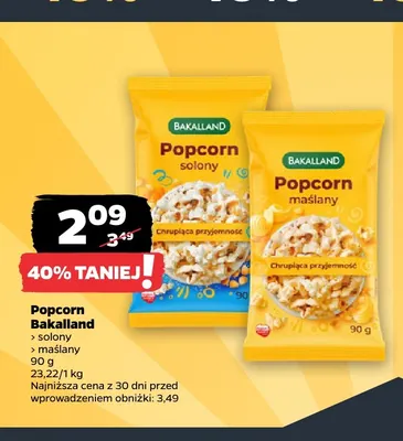 Popcorn Bakalland maślany promocja w Netto