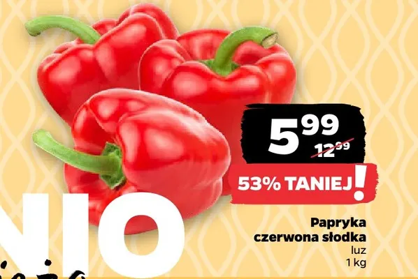 Papryka czerwona podłużna promocja w Netto