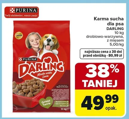 Karma sucha dla psa drobiowo-warzywna, z mięsem promocja w Carrefour Market