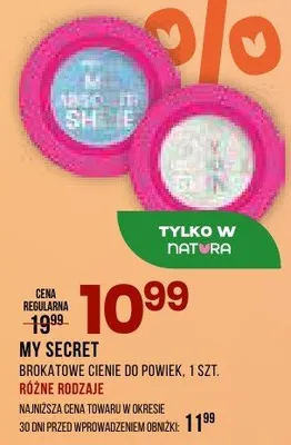 Brokatowe cienie do powiek My Secret promocja w Drogerie Natura