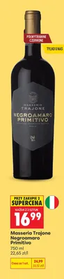 Wino czerwone Masseria Trajone Negroamaro Primitivo promocja w Biedronka