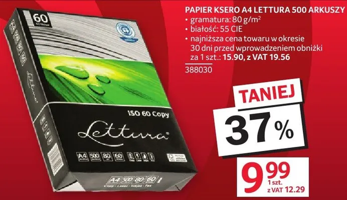 Papier XSERO A4 LETTURA 500 arkuszy promocja w Selgros