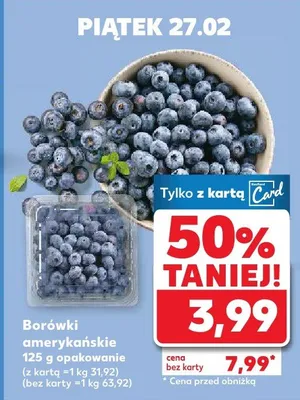 Borówki amerykańskie 125g opakowanie promocja w Kaufland