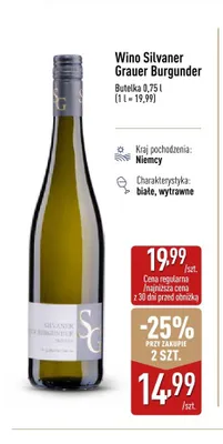 Wino Silvaner Grauer Burgunder promocja w Aldi