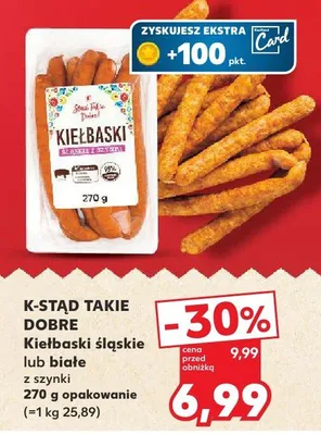 Kiełbaski śląskie lub białe z szynki promocja w Kaufland