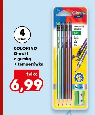 Ołówki z gumką i temperówką Colorino 4-pak promocja w BACK TO SCHOOL