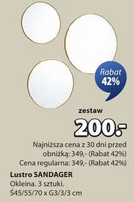 Lustro SANDAGER zestaw promocja w Jysk
