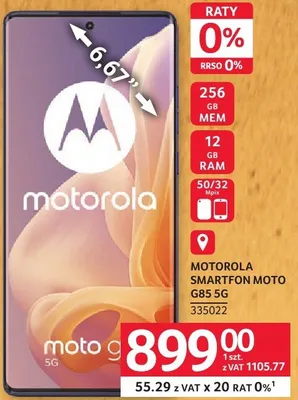 Smartfon MOTOROLA MOTO G85 5G 256 GB MEM, 12 GB RAM, 50/32 MP promocja w Selgros
