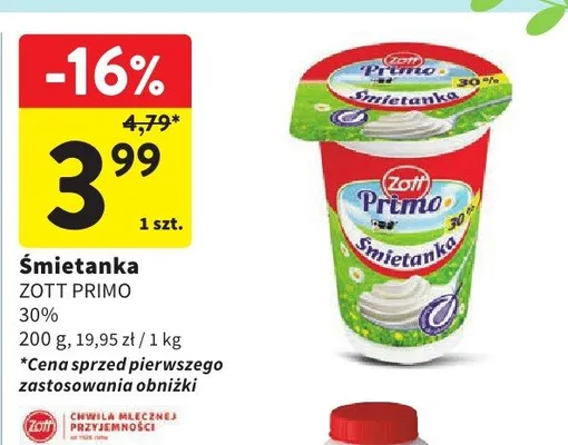 Śmietanka 30% promocja w Intermarche