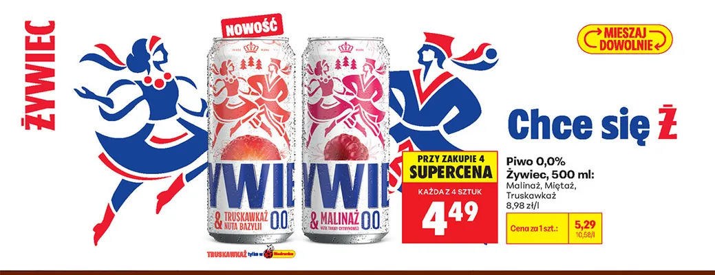 Piwo bezalkoholowe Żywiec Truskawkaż promocja w Biedronka