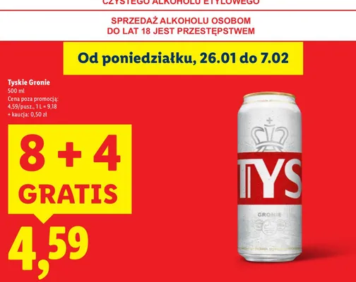 Piwo Tyskie Gronie promocja w Lidl