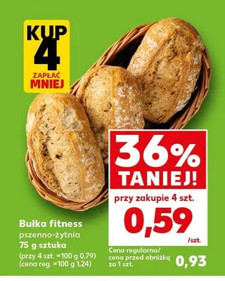 Bułka fitness pszenno-żytnia promocja w Kaufland