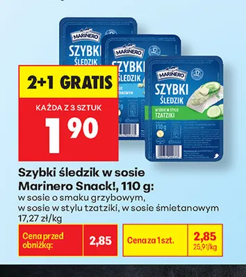Szybki śledzik w sosie śmietanowym Marinero Snack! promocja w Biedronka