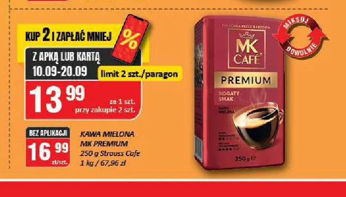 Kawa mielona MK Cafe Premium promocja w Chorten