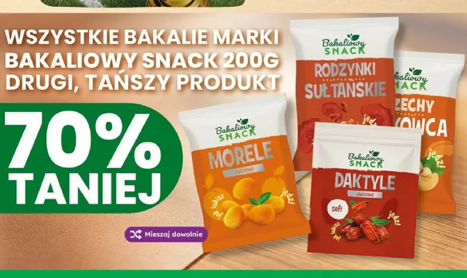 Morele suszone Bakaliowy Snack promocja w Dino