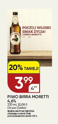 Piwo Birra Moretti promocja w Chata Polska