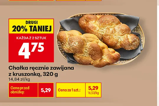 Chałka ręcznie zawijana z kruszonką promocja w Biedronka