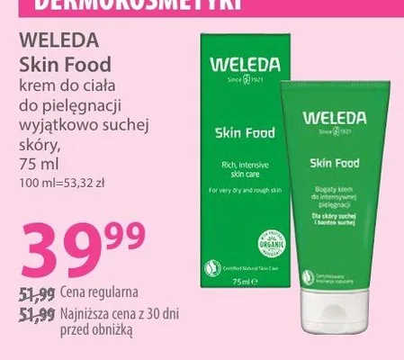 Skin Food krem do ciała do pielęgnacji wyjątkowo suchej skóry promocja w Hebe