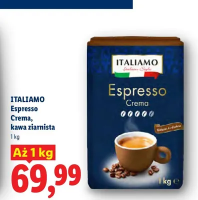 Kawa ziarnista Italiamo Espresso Crema promocja w Lidl
