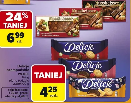 Czekolada mleczna z całymi orzechami laskowymi promocja w Carrefour