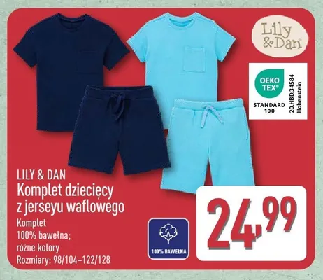 Komplet dziecięcy z jerseyu waflowego LILY & DAN promocja w Aldi