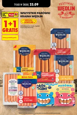 Parówki z szynki Kraina Wędlin promocja w Biedronka