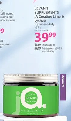 Suplement diety jA Creatine Lime & Lychee Levann Supplements promocja w Hebe