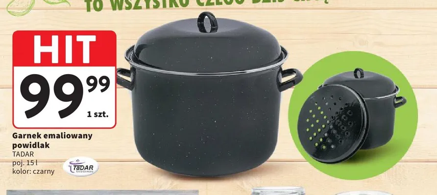 Garnek emaliowany powidlak TADAR 15l czarny promocja w Intermarche