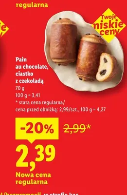Pain au chocolate ciastko z czekoladą promocja w Lidl
